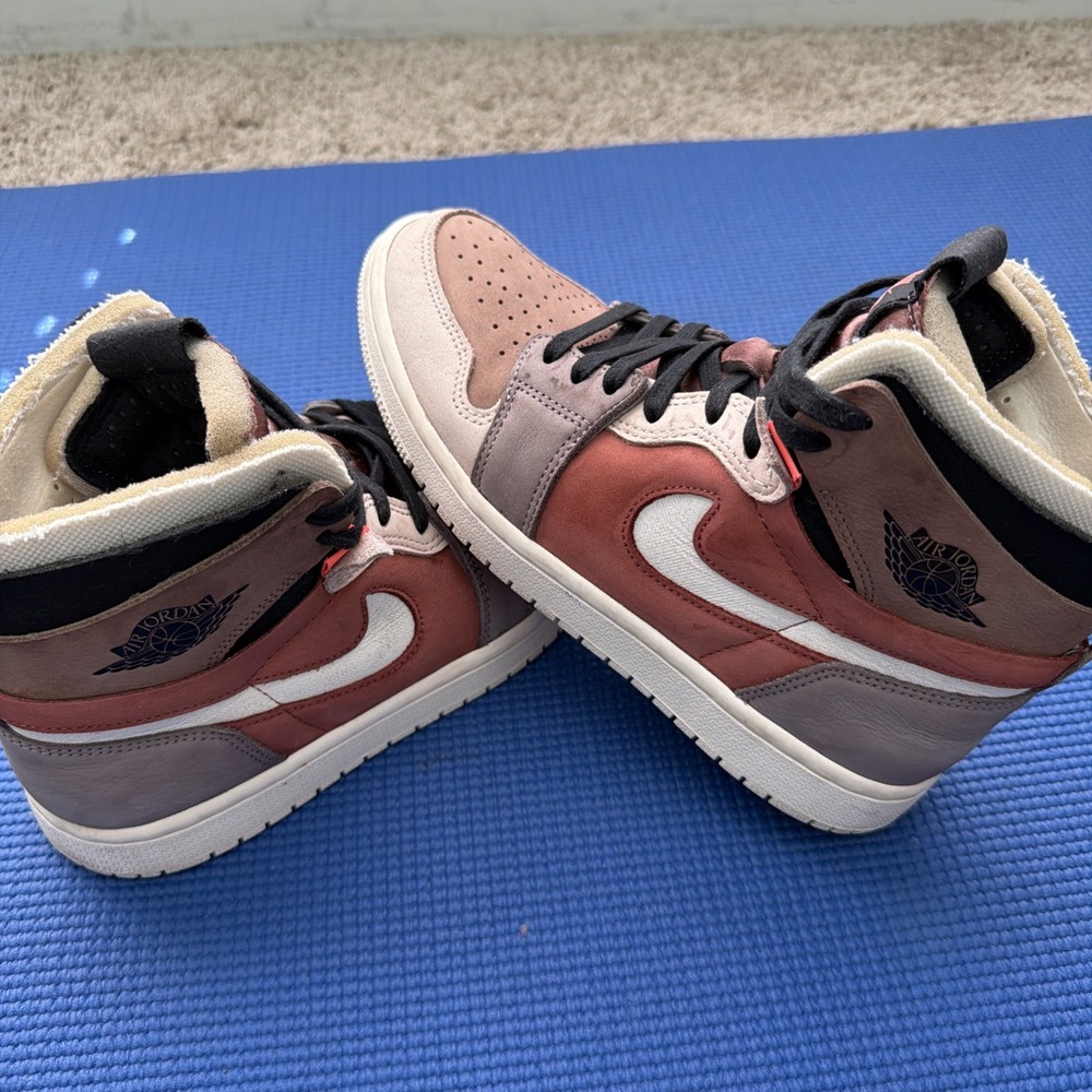 Nike Air Jordan 1 ZOOM AIR High Top Suede Sneakers Brown Tan Sz-US 7 Basketball